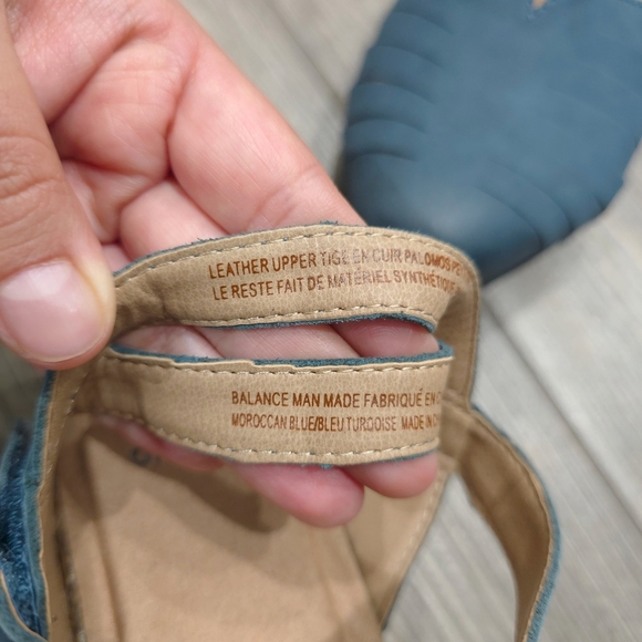 EARTH ORIGINS Palomo Peyton Moroccon Blue Leather Strappy Sandals, 9W, Nwot - Picture 5 of 11